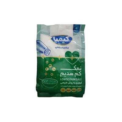 نمک کم سدیم کیمیا حاوی پتاسیم 500 گرم (نایلونی سبز)