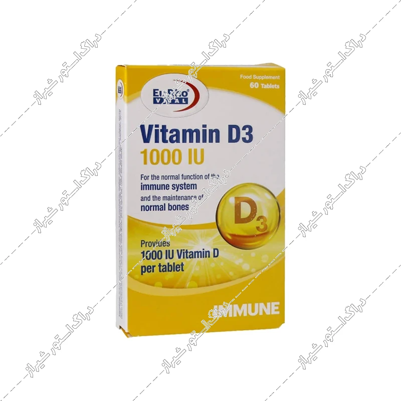 قرص ویتامین D3-1000 یوروویتال 60 عددی