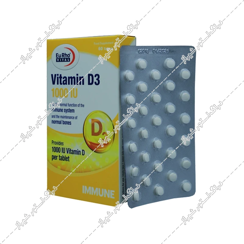 قرص ویتامین D3-1000 یوروویتال 60 عددی